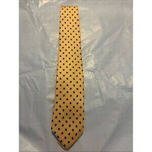 CROMWELL Yellow Tie with Navy Dot Pattern
